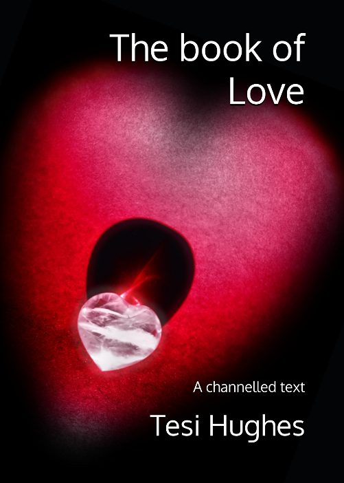 Cover of "The Book of Love" by Tesi Hughes, featuring a heart and diamond on a red background.